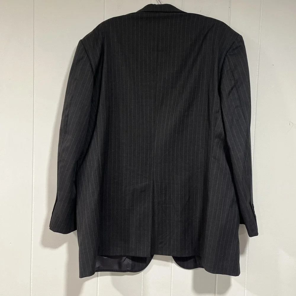 Brooks Brothers Blazer Mens 45 R Gray Pinstripe Jacket Business Made In the USA